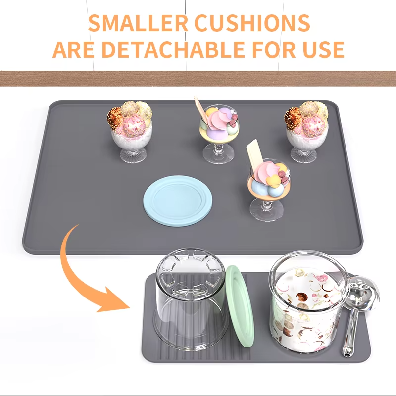 2026 Custom Logo Silicone Coffee Tamper Mat Easy to Clean Ice Cream Maker Mat for Kitchen Countertops