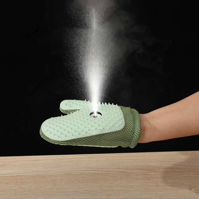 Nuevos guantes de vapor para mascotas, cepillo para gatos, perros, Limpieza del cabello, cuidado de mascotas, guantes para quitar el pelo de gatos de doble cara, cepillo de vapor