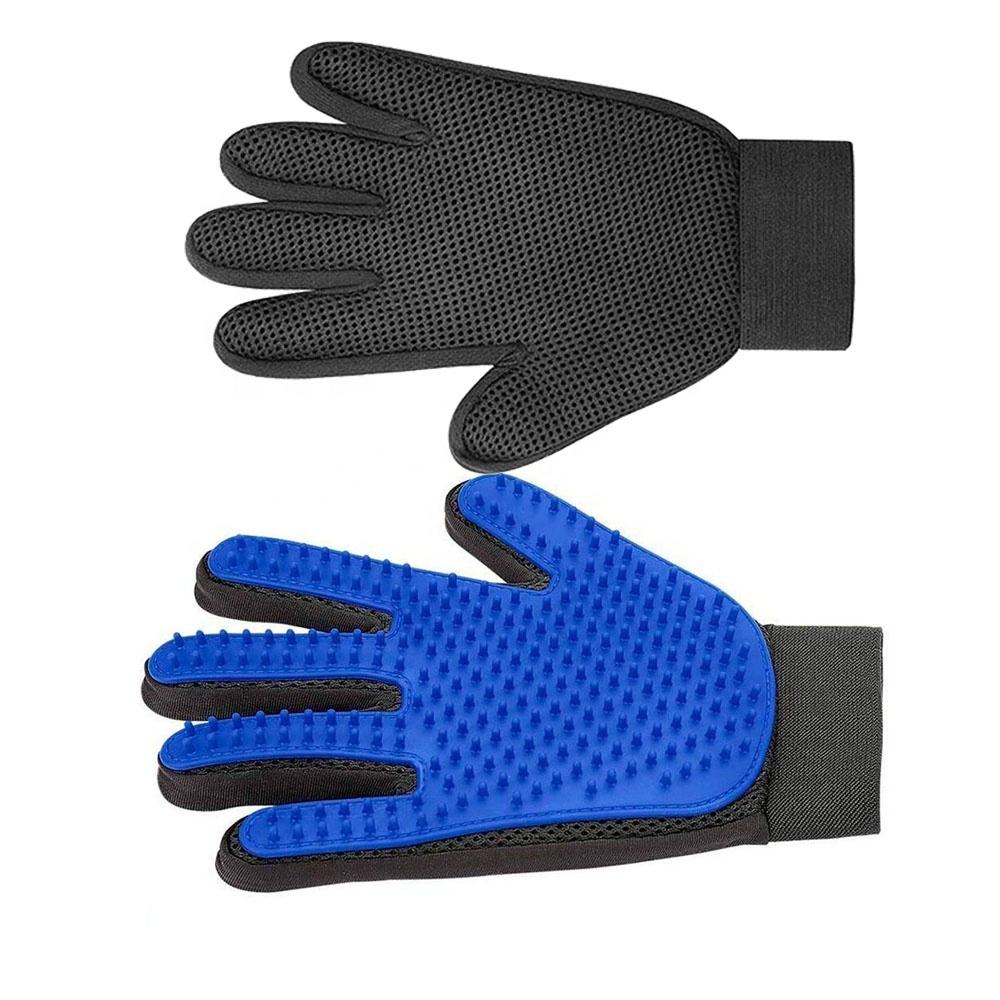 2 in 1 Five Fingers Hair Removal Silicone Pet Cat Cleaning Hair Remover Grooming Deshedding Bathing Brush Gloves