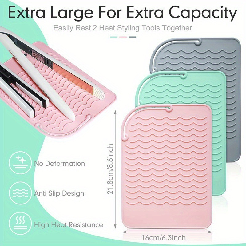 Custom Logo Heat-Resistant Silicone Travel Hair Straightener Mat Silicone Portable Foldable Curling Iron Insulation Pad