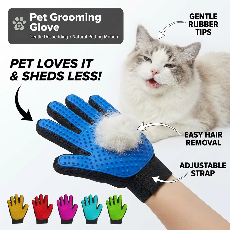 ペットバスグローブ用品シリコンペットヘアリムーバーグローブMascotaペットグルーミンググローブ脱毛ブラシ260グルーミングヒント付き