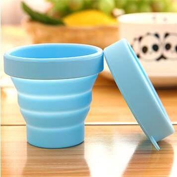 Modern Candy Color Silicone Telescopic Gargle Cup 200ml for Home Outdoor Sports Travel Business-Folding Advertising Cup Gift