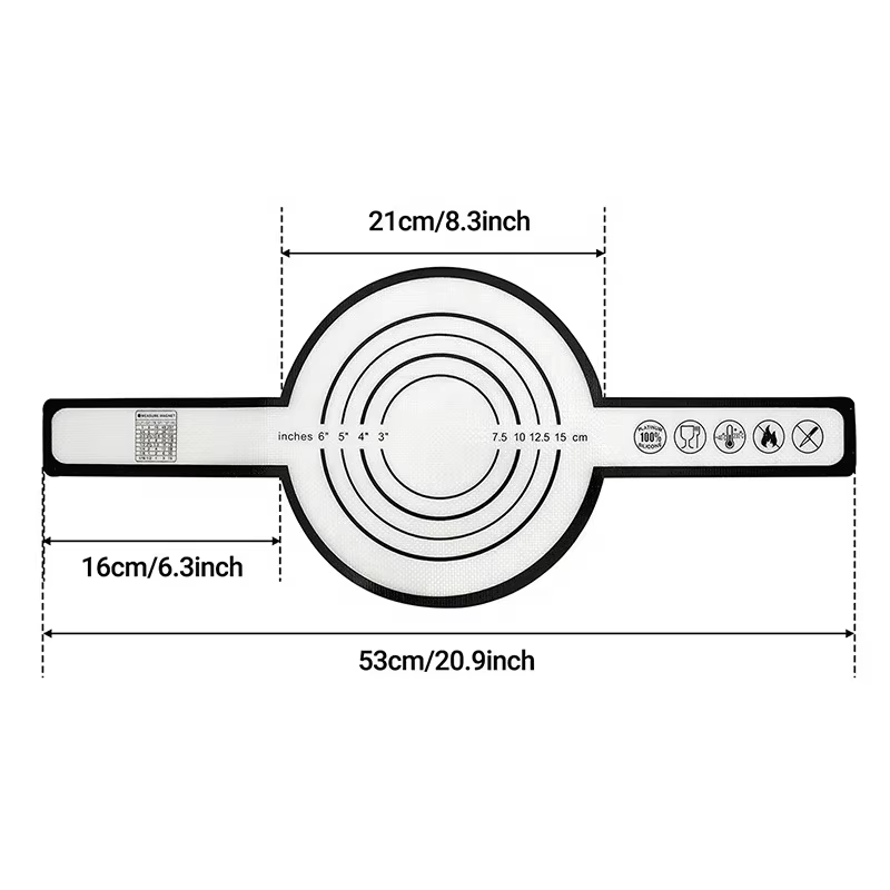 Food Grade Silicone Rolling Mat Long Handle Oil-Resistant Non-Stick Sling Kneading Boiler Mat Baking Pastry Tools