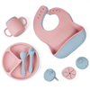 2025 Silicon Bibs Top Seller Baby Supplies Silicone Baby Feeding Set Newborn Set Gift Baby Plate Set