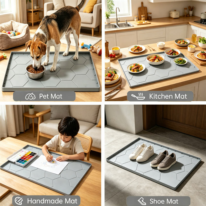 Modern Silicone Kitchen Cabinet Mat Bathroom Storage Mat Silicone Under Sink Shelf Drawer Liner