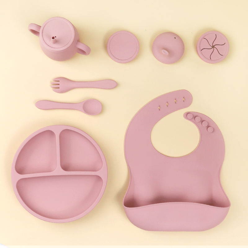 New Arrivals Environmental protection Custom Baby Silicone Tableware Bowl Snack Cup Baby Tableware Feeding Set