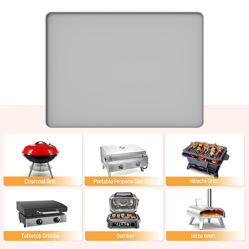 Silicone Cross-Border BBQ Grill Mat Portable Heat Resistant Fire-Retardant Protective Floor Protection Mat