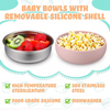 Custom Non-Toxic 304 Stainless Steel Silicone Baby Feeding Set Modern 304 Stainless Steel Children's Suction Bowl Dinner Dishes