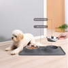 New Arrivals Waterproof Cats Dogs Pets Silicone Mat Double Food Bowl Pet Feeder Mat Bowl Set