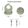 BPA Free Silicone Baby Bowl Kids Plate Bib Weaning Set Children Tableware for Safe Baby Feeding