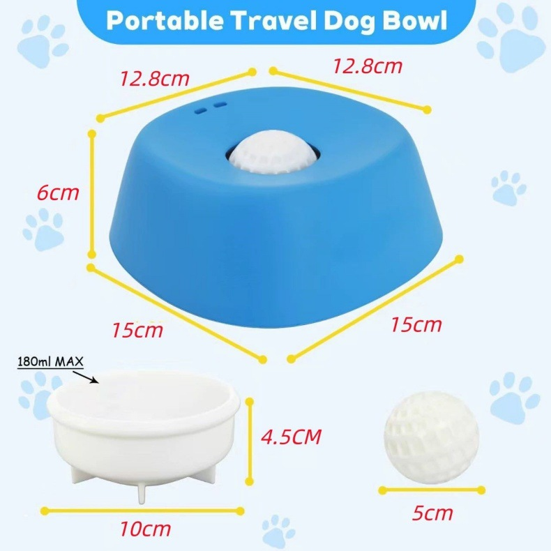 Dog Liquid Lick Bowl with Rolling Ball ABS Material Slow Feeding Non-Slip Personality Solid Pattern