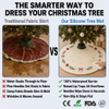 Round Silicone Christmas Tree Mat - Waterproof Snowflake