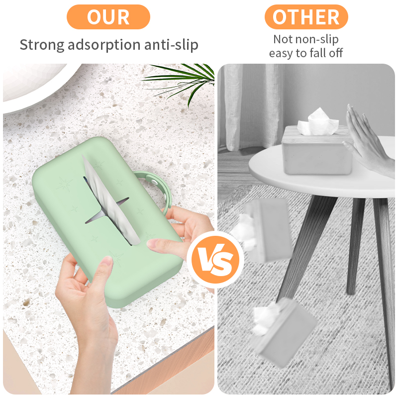 Silicone Tissue Box Holder with Suction Cup - Napkin Case