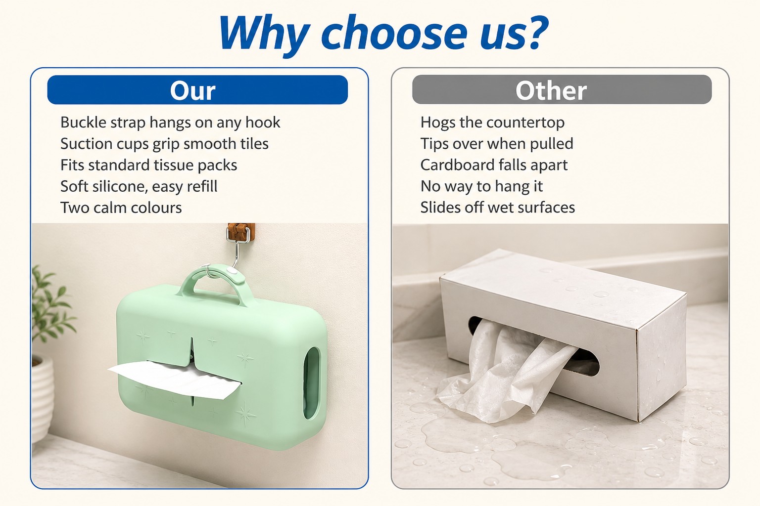 <p><b>Why Choose Our Silicone Tissue Box for Everyday Homes</b></p> <link href="https://fonts.googleapis.com/css?family=Inter" rel="stylesheet" type="text/css" />