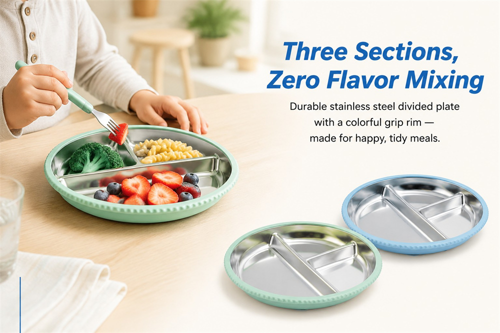 <span style="font-family:inter;"><span style="color:#2f4a52;"><strong>Sturdy, Safe, and Smartly Designed Silicone-Edge Plate</strong></span></span><br /> <link href="https://fonts.googleapis.com/css?family=Inter" rel="stylesheet" type="text/css" />