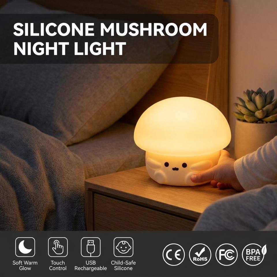 Clap Christmas Lights LED Smart Three-Speed Cute Silicone Night Light for Rooms Eye Protection Sleep Atmosphere Clap Light