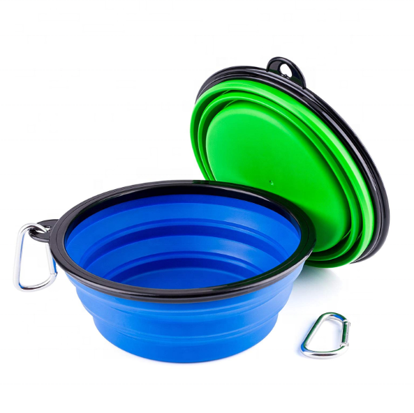 5.0 Inch Portable Silicone Pet Bowl, Foldable Expandable Water Feeding Travel Bowl Cup Dish for Pet Dog Cat 1000ml