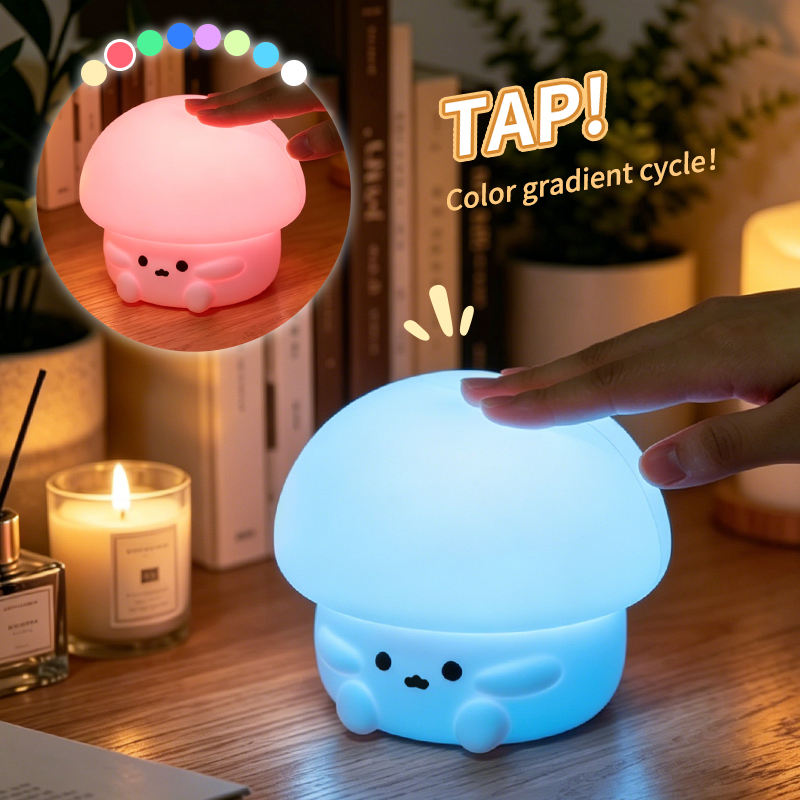 Christmas Lights LED Smart Three-Speed Cute Silicone Night Light for Rooms Eye Protection Sleep Atmosphere Clap Light