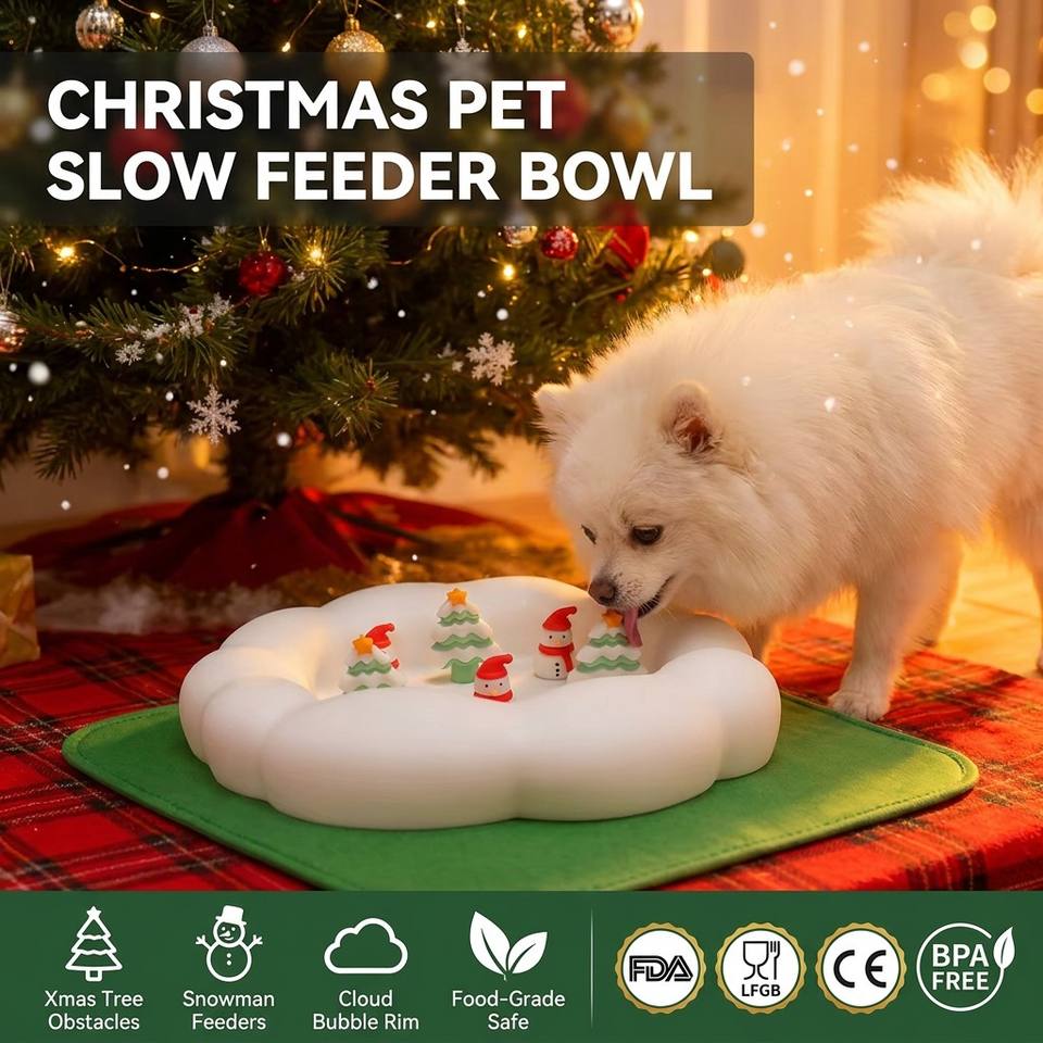 Top Rankings Christmas Pet Dog Lick Mat Slow Feeding Bowl Ready to Ship Slow Feeder Silicone Lick Pad