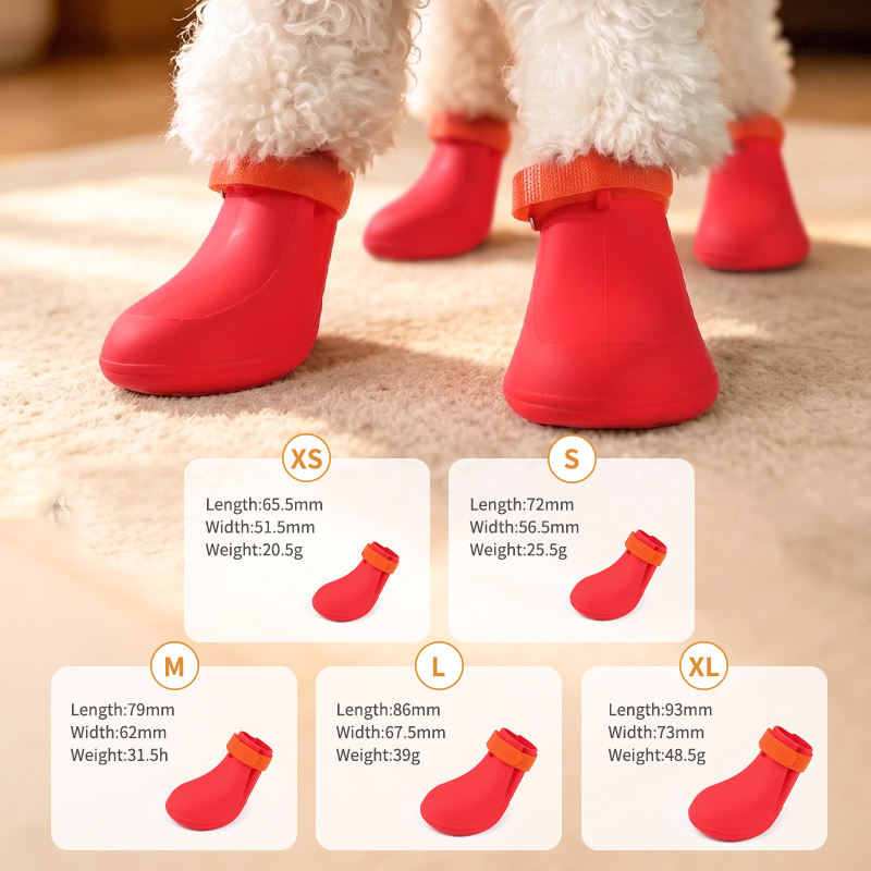 2027 Top Ranking Anti-Slip Rubber Boots Waterproof Silicone Dog Rain Shoes for Dogs-for Spring Summer Outdoor