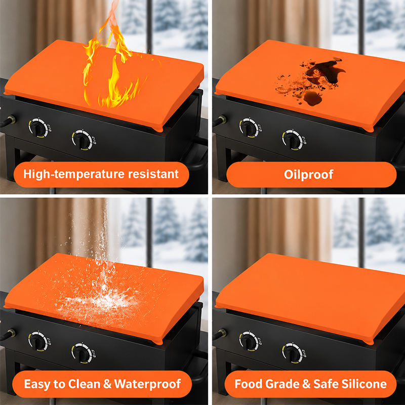 Custom 17/22/28/36 Inch Silicone Griddle Mat Food Grade Protective Cover for Blackstone BBQ Grill Accessory