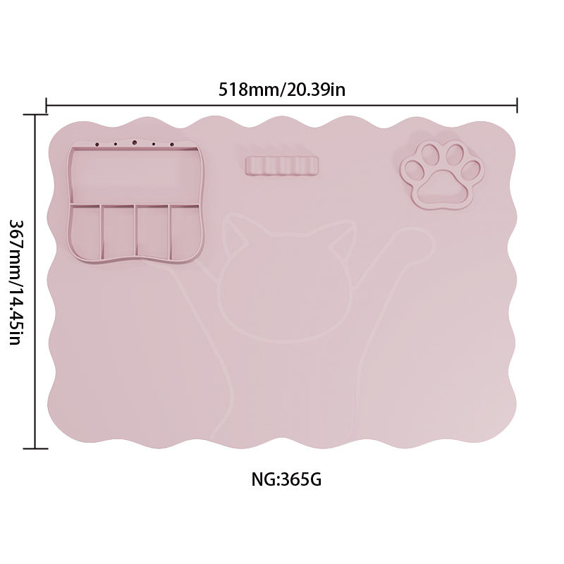 2027 Top Rankings Bag Nails Table Mat Pink Cherry Heart Pattern Custom Logo Nail Mat