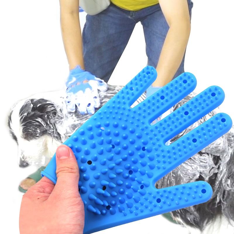 Delomo Pet Deshedding Brush Glove Self-Cleaning Silicone Remover Brush for Dogs Grooming Brushes for Pets Ropa Para Mascotas