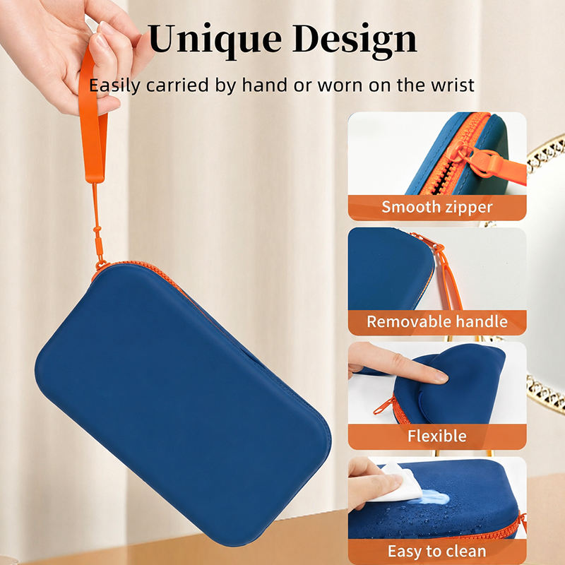 Custom Large Silicone Bag Portable Makeup Storage Bag Zipper Pouch Purse Waterproof Cosmetic Bag Travel Toiletry Bag