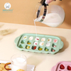 Silicoco 3D Drink Ice Ball Cube Maker Mold Sphere Square Shapes Silicone Ice Cube Trays Pallet Moldes With Lid Freezer Tray