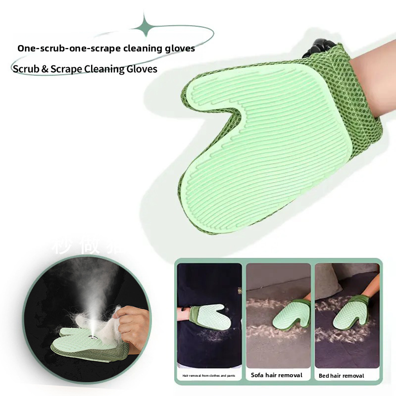 New Pet Steam Gloves Brush for Cats Dogs Hair Cleaning Pet Grooming Double-sided Cat Hair Removal Gloves Steam Brush