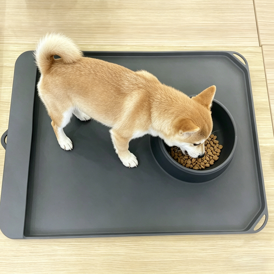 Pet Solid Silicone Food Mat for Cats Dogs StylishWaterproof Non-Slip Pet Feeding Mat