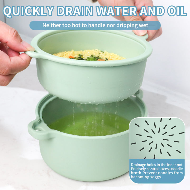 Food Grade Silicone Microwave Steamer Pot Healthy Sugar Lowering Cooker Bowl for Vegetables Eco-Friendly Removable Strainer
