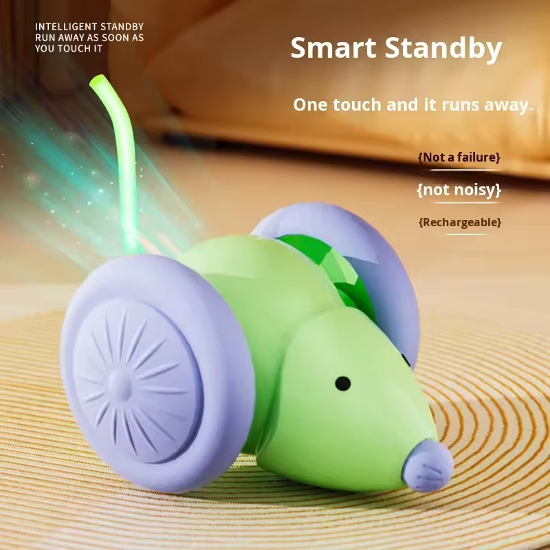 Cartoon Style Cat and Dog Pet Interactive Animation Electric Self-Play Mouse Toy