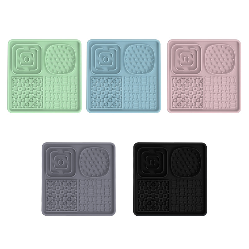 Top Rankings Silicone Pet Licking Mat Cat Dog Slow Food Bowl Feeding Mat Suction Cup Folding Pet Food Placemat