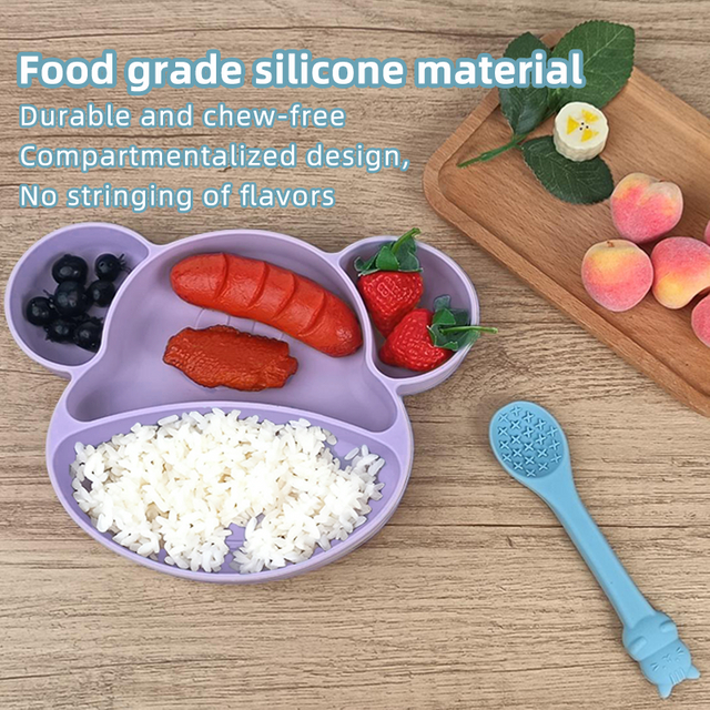Children's Baby Feeding Bowl Stainless Steel Silicone Cover BPA Free Dishwasher Safe Eco-Friendly Reusable Portable Box