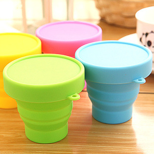 Modern Candy Color Silicone Telescopic Gargle Cup 200ml for Home Outdoor Sports Travel Business-Folding Advertising Cup Gift
