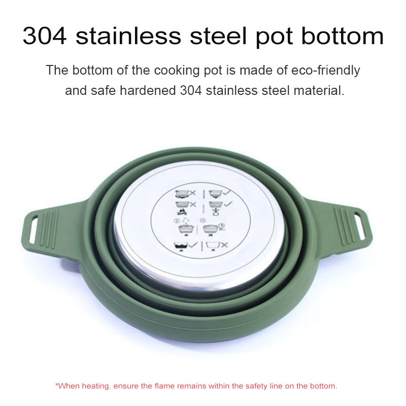Cooking Outdoor Soup PotSports Travel Picnic Pot Camping Instant Noodles Folding Kettle Collapsible Backpacking Cook Pot