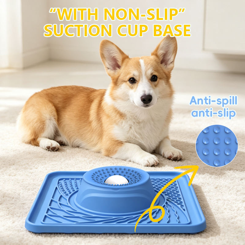 Silicone Slow Feeder Dog Bowl Anti-Choking Food Licking Plate Auto-Eating Feature for Dogs