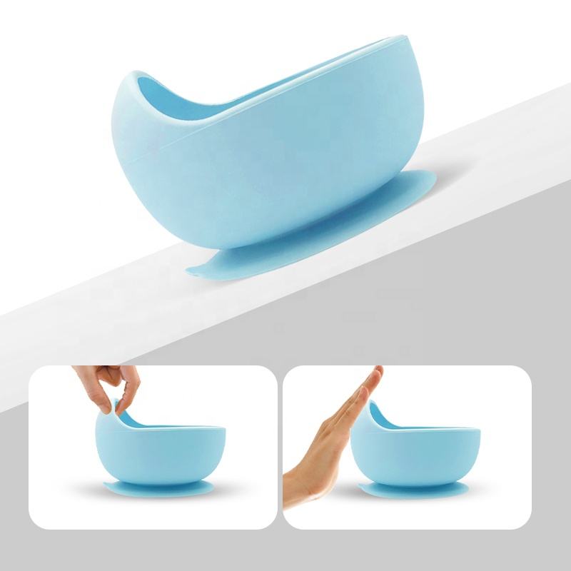 Bamboo Suction Plate Baby Feeding Bowl Set Base Silicone Baby Bowl for Toddlers