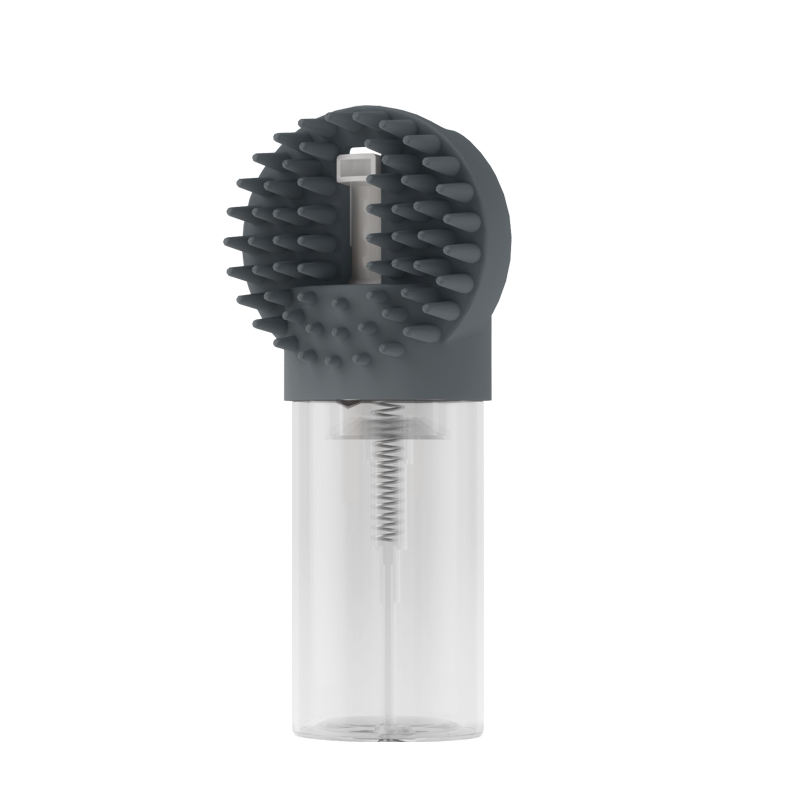 Wellfine Pet Wash Bath Brush Dog Bath Brush Soft Rubber Shampoo Dispenser Cat Dog Grooming Shower Brush