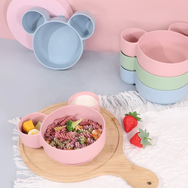 Wellfine New Design Food Grade Baby Plates and Bowls Kids Dining Feeding Bowl Custom Silicone Baby Suction Bowl