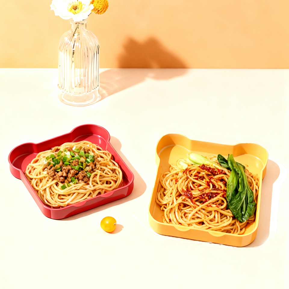 Custom Cute Cartoon Silicone Baby Plate Children's Divided Tableware Set Kids Dining Packaged Box