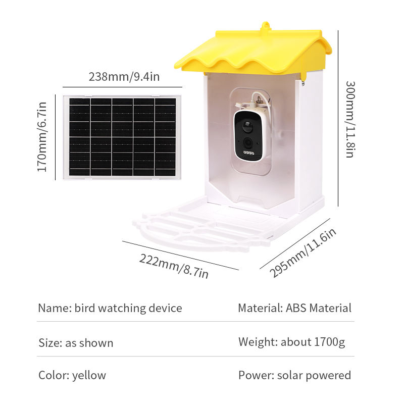 Comedero inteligente para p&aacute;jaros a prueba de ardillas, 3,2 L, con detecci&oacute;n autom&aacute;tica de movimiento, c&aacute;mara inal&aacute;mbrica para observaci&oacute;n de aves WiFi para exteriores