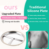 Modern Stainless Steel Waterproof Baby Divided Toddler Plates 9inch with Removable Silicone Sleeves