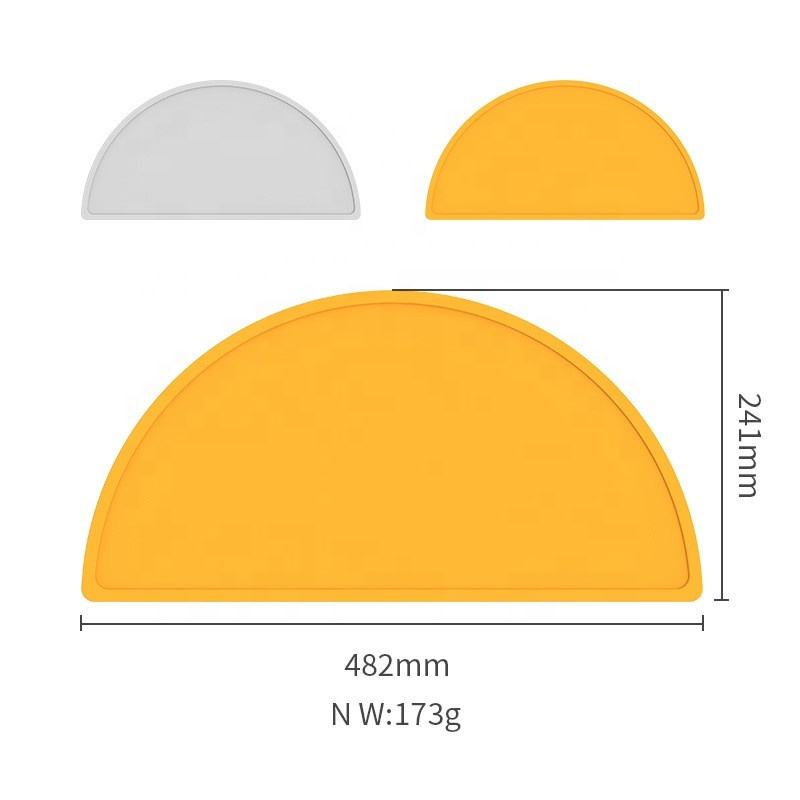 Bpa Free Reusable Portable Children Dining Food Mat Non-slip Baby Place Mat Waterproof Silicone Placemats for Kids