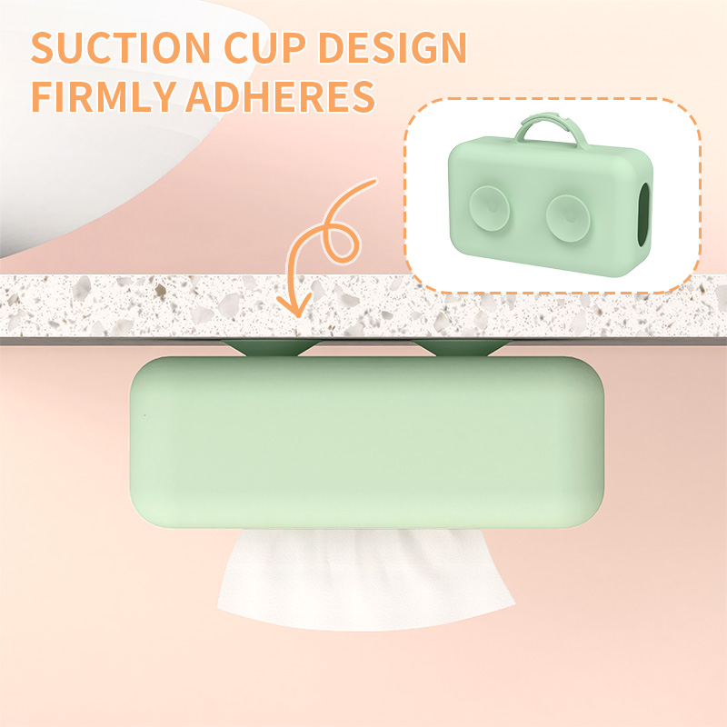 Silicone Tissue Box Holder with Suction Cup - Napkin Case