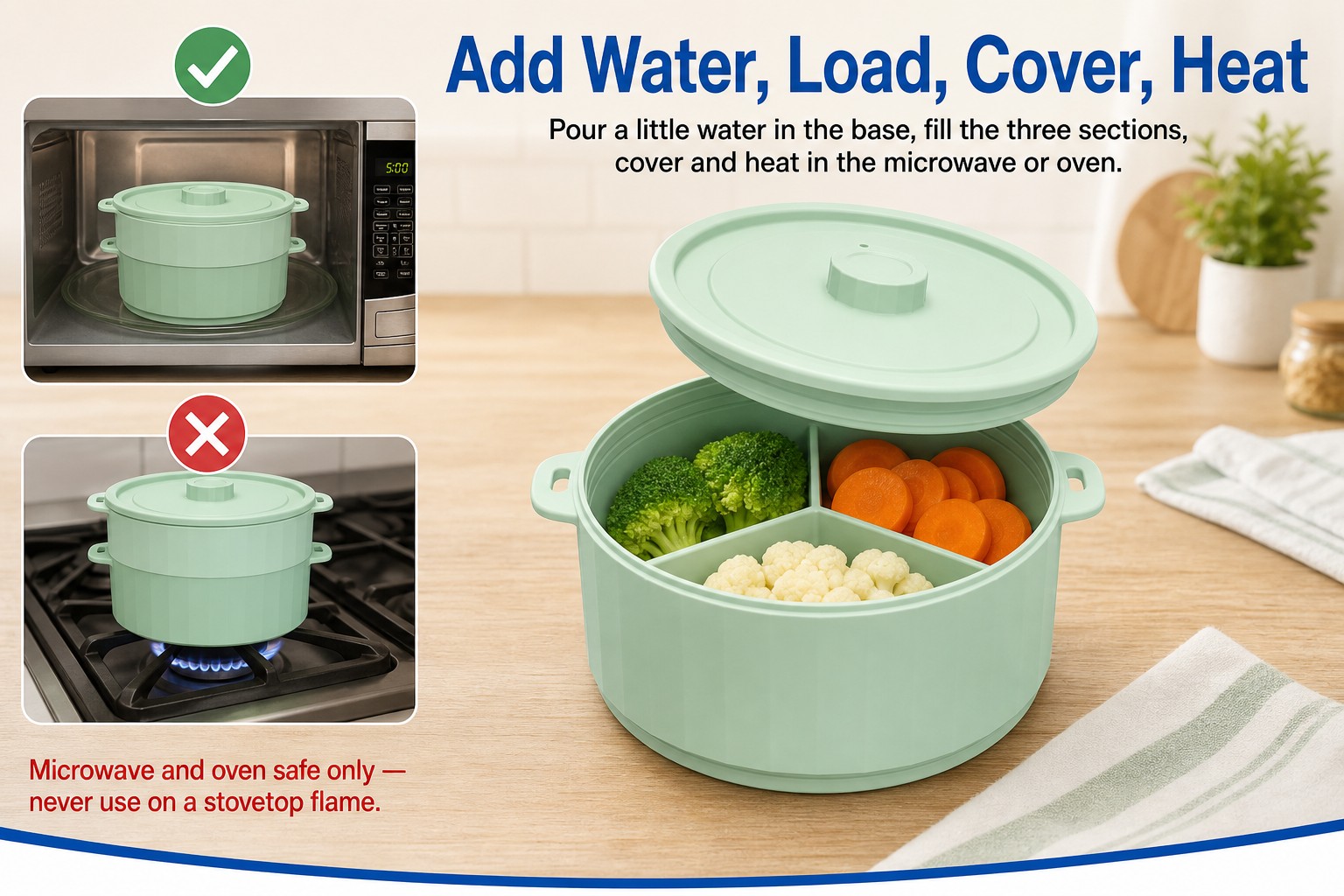 <p><b>Universal Fit for Microwave and Oven Cooking</b></p> <link href="https://fonts.googleapis.com/css?family=Inter" rel="stylesheet" type="text/css" />