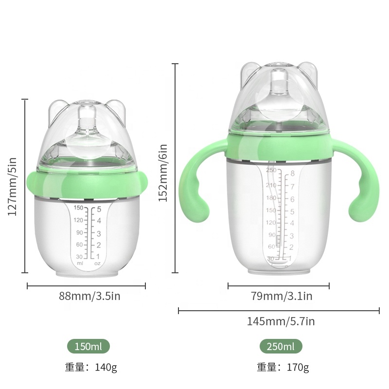 Silicone Feeding Bottles for Babies - BPA Free, Travel Ready