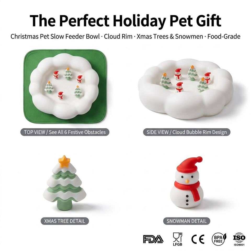 Top Rankings Christmas Pet Dog Lick Mat Slow Feeding Bowl Ready to Ship Slow Feeder Silicone Lick Pad