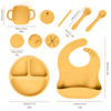 Wellfine Custom 2026 Top Seller Baby Supplies Silicone Baby Feeding Set Newborn Set Gift Baby Plate Set